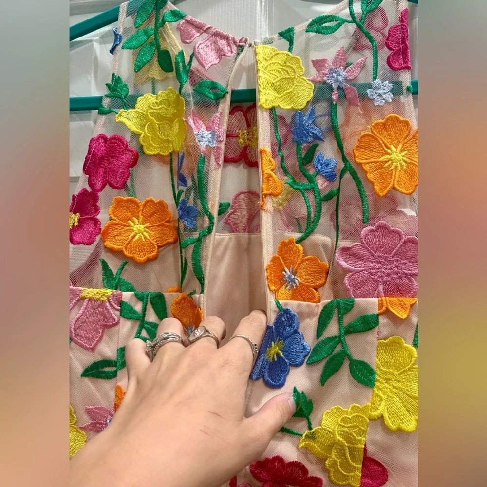 Adrianna Papell Multicolor Floral Ankle Length Dress - Picture 4 of 5